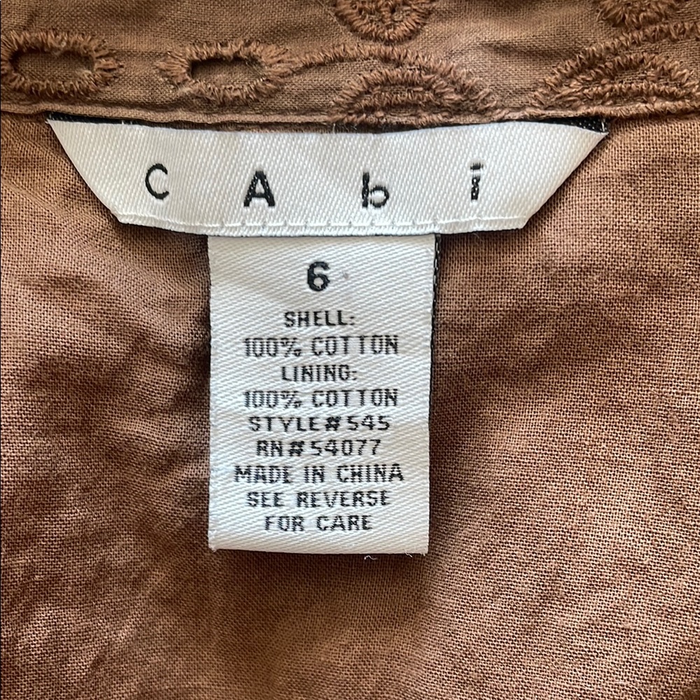 CAbi Faux Wrap Dress Floral Brown Sz 6 - Picture 13 of 13
